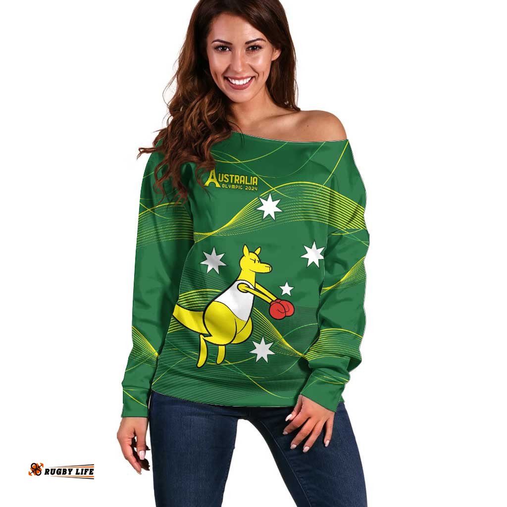 Personalised Australia Go Paris 2024 Off Shoulder Sweater National Color Ver1