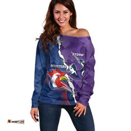 Custom NRL Storm And Roosters Rugby 2024 Off Shoulder Sweater Go Champions Dynamic Version