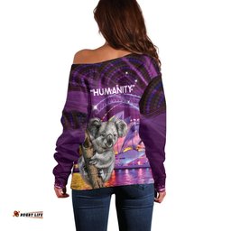 Vivid Sydney Australia Off Shoulder Sweater Humanity Aussie Koala Fanciful Light
