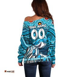 Custom Australia NAIDOC Week 2024 Off Shoulder Sweater Sharks Mascot Keep The Fire Burning