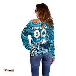 Custom Australia NAIDOC Week 2024 Off Shoulder Sweater Sharks Mascot Keep The Fire Burning