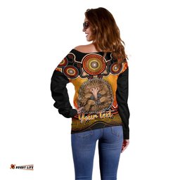 Personalised Australia Virgo Echidna Zodiac Off Shoulder Sweater Auz Astrology Aboriginal Red