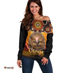Personalised Australia Virgo Echidna Zodiac Off Shoulder Sweater Auz Astrology Aboriginal Red