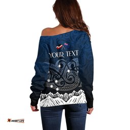 Peronsalised New Zealand Off Shoulder Sweater Matariki Maori Patterns Gradient