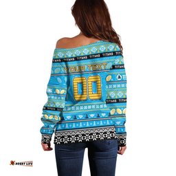 Personalized Titans Rugby Xmas Off Shoulder Sweater Australia NRL Mascot