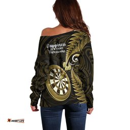 New Zealand Darts Off Shoulder Sweater Happiness Is A Tight Threesome Maori Gold