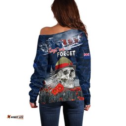New Zealand ANZAC Day Off Shoulder Sweater Freedom Ain't Free