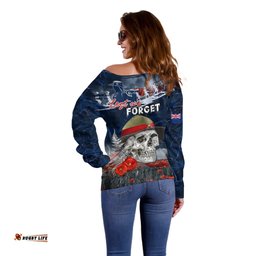 New Zealand ANZAC Day Off Shoulder Sweater Freedom Ain't Free