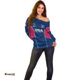 Personalised United States Cricket Off Shoulder Sweater Go USA Dynamic Version 2023