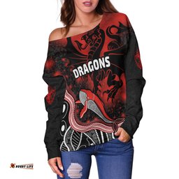 Custom Personalised Dragon Women's Off Shoulder Sweater St. George Special Style