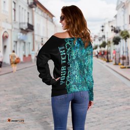 Custom PersonalisedAotearoa Maori Manaia Women's Off Shoulder Sweater Half Papua Shell Style No.2