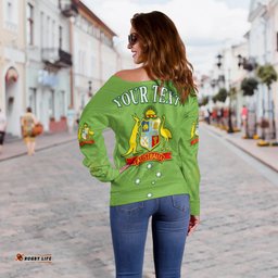 Custom Personalised Cricket Australia Off Shoulder Sweater Proud Aussie Aboriginal