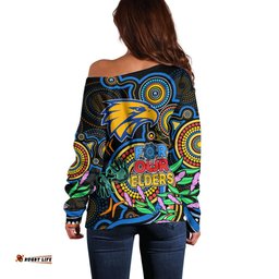 Eagles Football Aboriginal Art Off Shoulder Sweater NAIDOC Indigenous Tribal