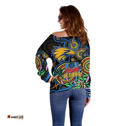 Eagles Football Aboriginal Art Off Shoulder Sweater NAIDOC Indigenous Tribal