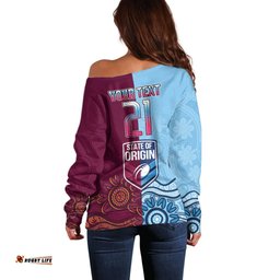 Custom QLD Cane Toad and NSW Cockroach Off Shoulder Sweater Aboriginal Inspired Together