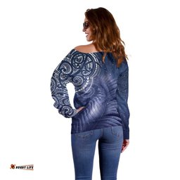 New Zealand Galaxy Fern Off Shoulder Sweater
