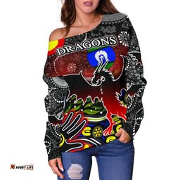 Color St. George Dragons Off Shoulder Sweater Naidoc Week