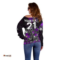 Custom Personalised AFL Fremantle Dockers 1994 Aboriginal Off Shoulder Sweater