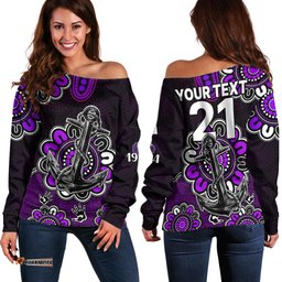 Custom Personalised AFL Fremantle Dockers 1994 Aboriginal Off Shoulder Sweater