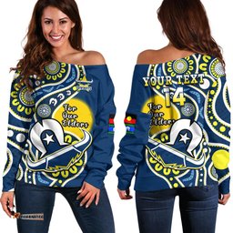 Custom Text And Number Cowboys Rugby NAIDOC Off Shoulder Sweater For Our Elders Aboriginal