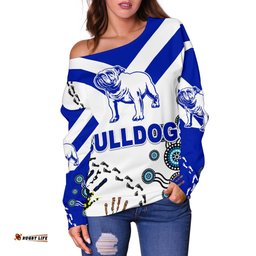 Canterbury Bankstown Bulldogs Women Off Shoulder Sweater Indigenous NO.1