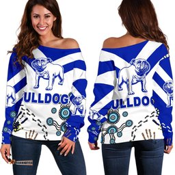 Canterbury Bankstown Bulldogs Women Off Shoulder Sweater Indigenous NO.1