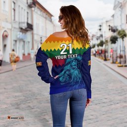 Custom Personalised Sri Lanka The Lions Cricket Women Off Shoulder Sweater