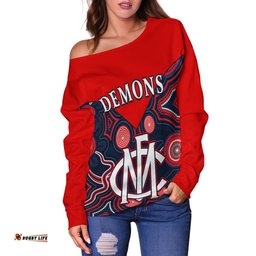 Custom Personalised Melbourne Demons Off Shoulder Sweater We are the Champions