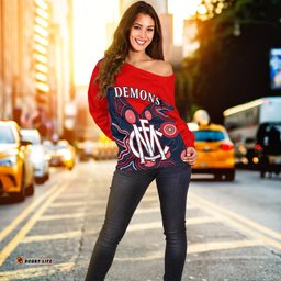 Custom Personalised Melbourne Demons Off Shoulder Sweater We are the Champions