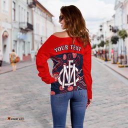 Custom Personalised Melbourne Demons Off Shoulder Sweater We are the Champions
