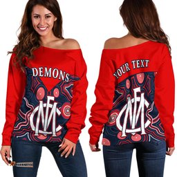 Custom Personalised Melbourne Demons Off Shoulder Sweater We are the Champions