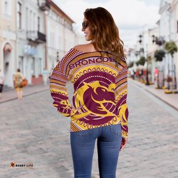 Brisbane Off Shoulder Sweater Broncos Aboriginal