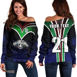 Custom Personalised New Zealand Warriors Women Off Shoulder Sweater The Warriors Special Maori Silver Fern Style