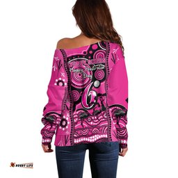 Sydney Sixers Cricket Off Shoulder Sweater Happy Australia Day Aboriginal Art