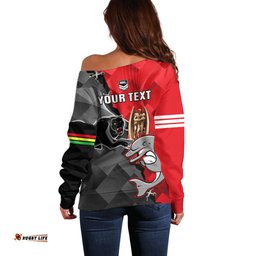 Personalised Panthers And Dolphins Off Shoulder Sweater Sporty Version
