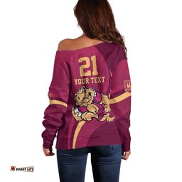 Custom QLD Maroons Cane Toad Off Shoulder Sweater Queensland Origin No2