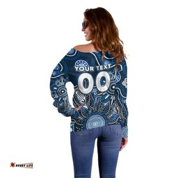 Personalised Blues NAIDOC Week 2024 Off Shoulder Sweater Aussie Aboriginal Art