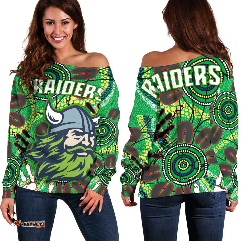 Canberra Women's Off Shoulder Sweater Raiders Indigenous 2