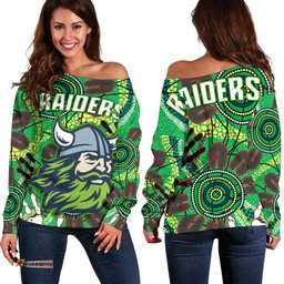 Canberra Women's Off Shoulder Sweater Raiders Indigenous 2
