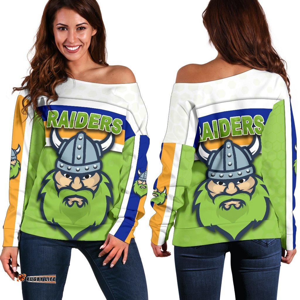 Canberra Women Off Shoulder Sweater Raiders Viking
