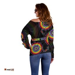 Personalised Australia LGBT Off Shoulder Sweater Be You Do You Celebrate You Aboriginal Style