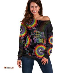 Personalised Australia LGBT Off Shoulder Sweater Be You Do You Celebrate You Aboriginal Style