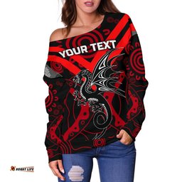 Custom Personalised Dragons Women Off Shoulder Sweater St. George Aboriginal