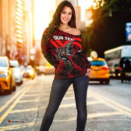 Custom Personalised Dragons Women Off Shoulder Sweater St. George Aboriginal