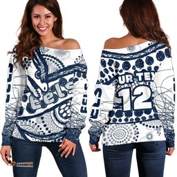 Custom Personalised Eels Rugby Women's Off Shoulder Sweater Line Art Special Version 08
