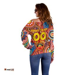 Personalised NAIDOC Week 2024 Gold Coast Suns Off Shoulder Sweater Australian Aboriginal Hand Painting