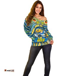 Custom Australia NAIDOC Week 2024 Off Shoulder Sweater Parramatta Eels Mascot Keep The Fire Burning