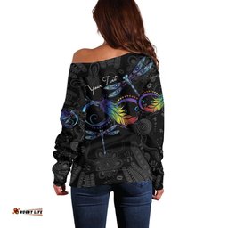 Personalised Australia Indigenous Memorial Off Shoulder Sweater As Long As I Breathe You'll Be Remembered