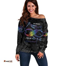 Personalised Australia Indigenous Memorial Off Shoulder Sweater As Long As I Breathe You'll Be Remembered