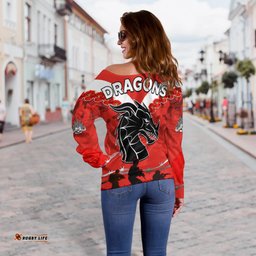 Custom Personalised Dragons Anzac Women Off Shoulder Sweater Lest We Forget